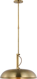 Cyrus 19" Pendant | Hand-Rubbed Antique Brass | White Glass