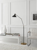 Charlton Floor Lamp | Black and Hand-Rubbed Antique Brass