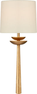 Beaumont Medium Tail Sconce | Gild | Linen Shade