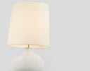 Celia Large Right Table Lamp | Marion White | Linen Shade