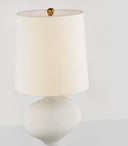 Celia Large Right Table Lamp | Marion White | Linen Shade