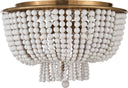 Jacqueline Flush Mount | Hand-Rubbed Antique Brass | White Acrylic