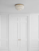 Jacqueline Flush Mount | Hand-Rubbed Antique Brass | White Acrylic