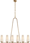 Fontaine Linear Chandelier | Gilded Plaster | Linen Shades