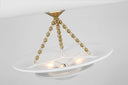 Mollino Medium Tiered Chandelier | Hand-Rubbed Antique Brass | Plaster White Shade
