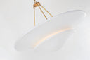 Mollino Large Tiered Chandelier | Hand-Rubbed Antique Brass | Plaster White Shade