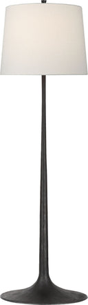 Oscar Large Sculpted Floor Lamp | Aged Iron | Linen Shade