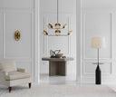 Zephyr Large Floor Light | Aged Iron | Linen Shade