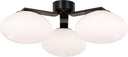 Marisol XL Triple Flush Mount | Gun Metal | White Glass