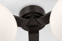 Marisol XL Triple Flush Mount | Gun Metal | White Glass