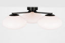 Marisol XL Triple Flush Mount | Gun Metal | White Glass