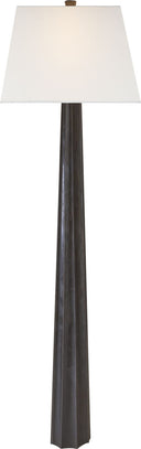 Fluted Spire Floor Lamp | Aged Iron | Linen Shade