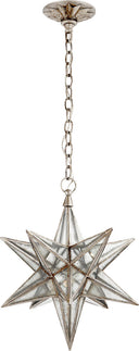 Moravian Medium Star Lantern | Burnished Silver Leaf | Antique Mirror