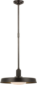 Ruhlmann 18" Factory Pendant | Bronze | White Glass and Brass Interior