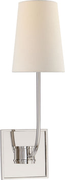 Venini Single Sconce | Polished Nickel | Linen Shade