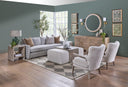 Clara 86" Slim Arm Sofa | Performance Windowpane Cement