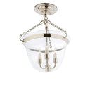 Country Semi Flush Bell Jar Lantern