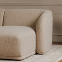 Faye Right Sectional Beige Boucle