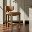 Morel Counter Stool Brown Leather
