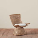 Healdsburg Small Wicker Swivel Chair with Linen Cushion