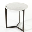 Kiva End Table - Polished White Marble