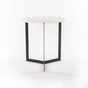 Kiva End Table - Polished White Marble