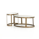 Calder Nesting Coffee Table - Polished White Marble