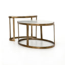 Calder Nesting Coffee Table - Polished White Marble