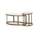 Calder Nesting Coffee Table - Polished White Marble