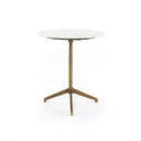 Helen End Table - Polished White Marble