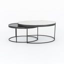 Evelyn Round Nesting Coffee Table - Gunmetal
