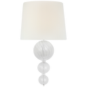 Talia 18" Sconce | Clear Swirled Glass | Linen Shade