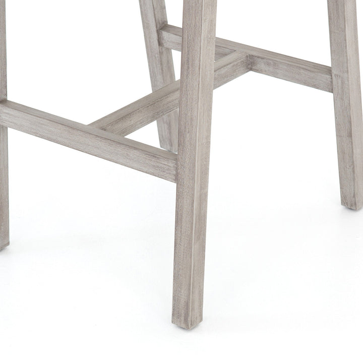 Delano Outdoor Bar Stool - Thick Dark Grey Rope | Weathered Grey
