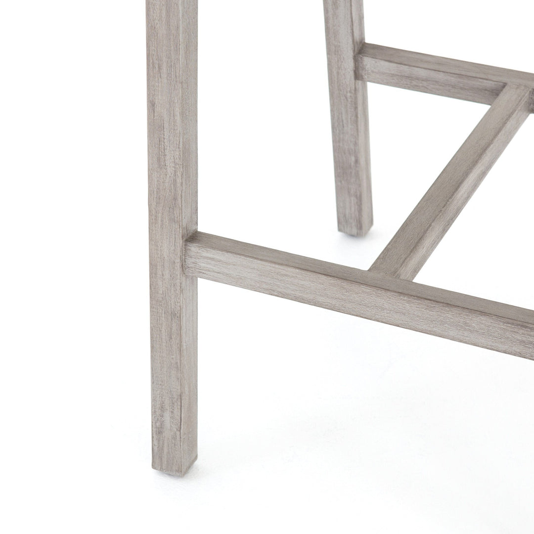 Delano Outdoor Bar Stool - Thick Dark Grey Rope | Weathered Grey