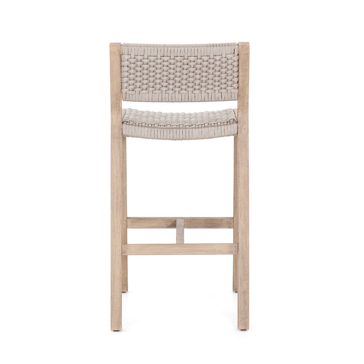 Delano Outdoor Bar Stool - Thick Grey Rope | Washed Brown