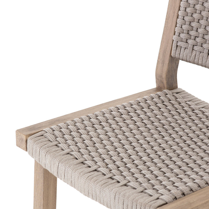 Delano Outdoor Bar Stool - Thick Grey Rope | Washed Brown