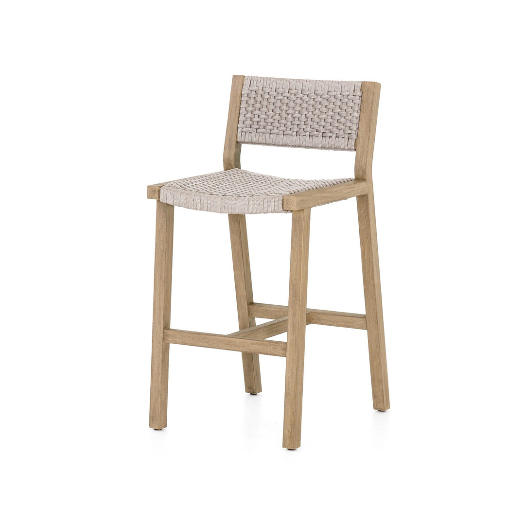 Delano Outdoor Bar Stool - Thick Grey Rope | Washed Brown
