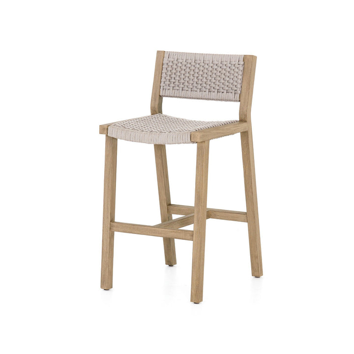 Delano Outdoor Bar Stool - Thick Grey Rope | Washed Brown