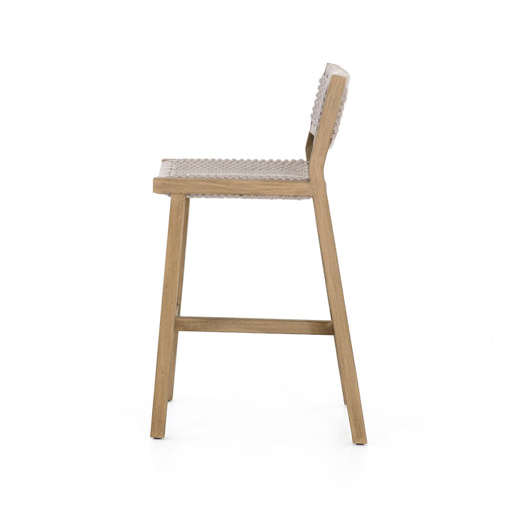 Delano Outdoor Bar Stool - Thick Grey Rope | Washed Brown
