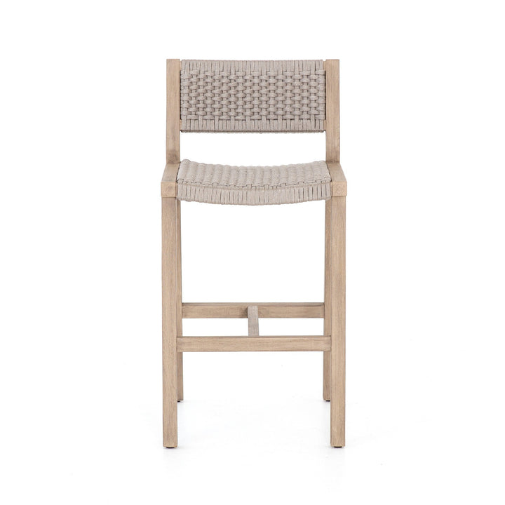 Delano Outdoor Counter Stool - Thick Grey Rope | Washed Brown