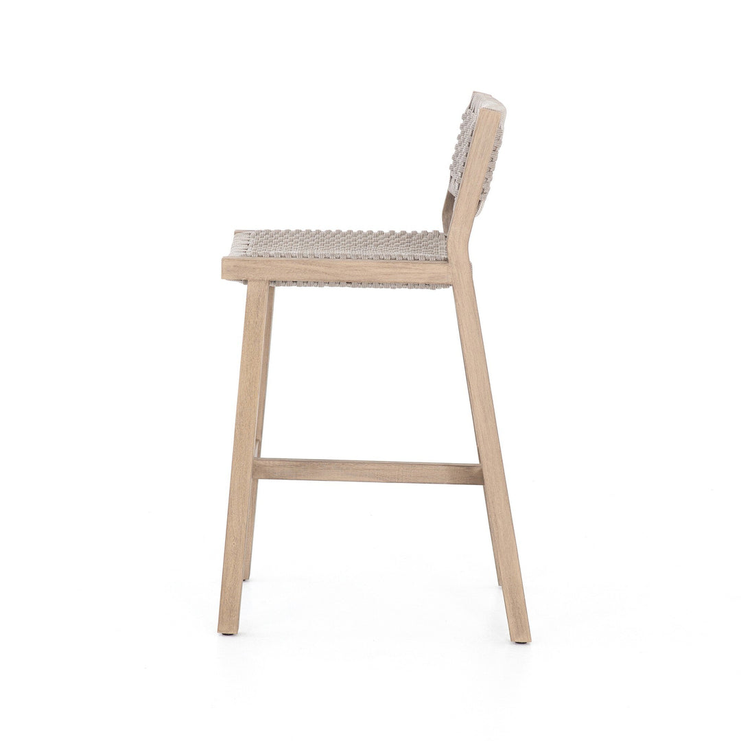 Delano Outdoor Counter Stool - Thick Grey Rope | Washed Brown