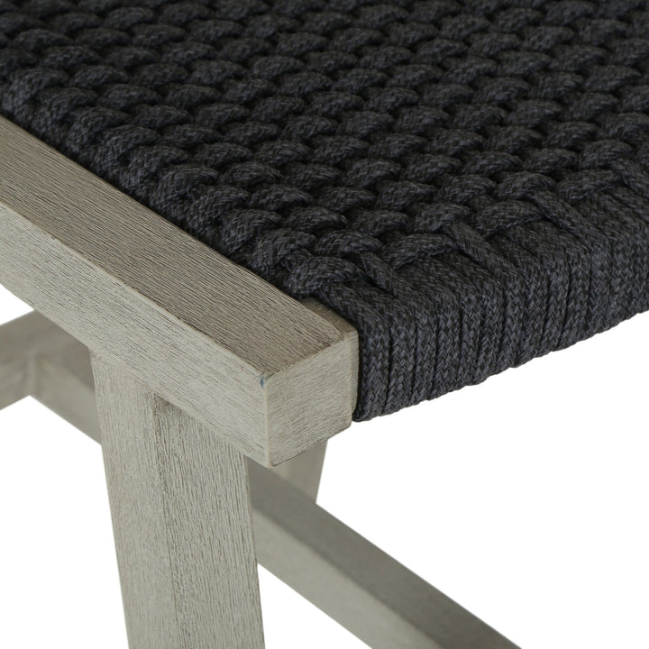 Delano Outdoor Counter Stool - Thick Dark Grey Rope | Weathered Grey