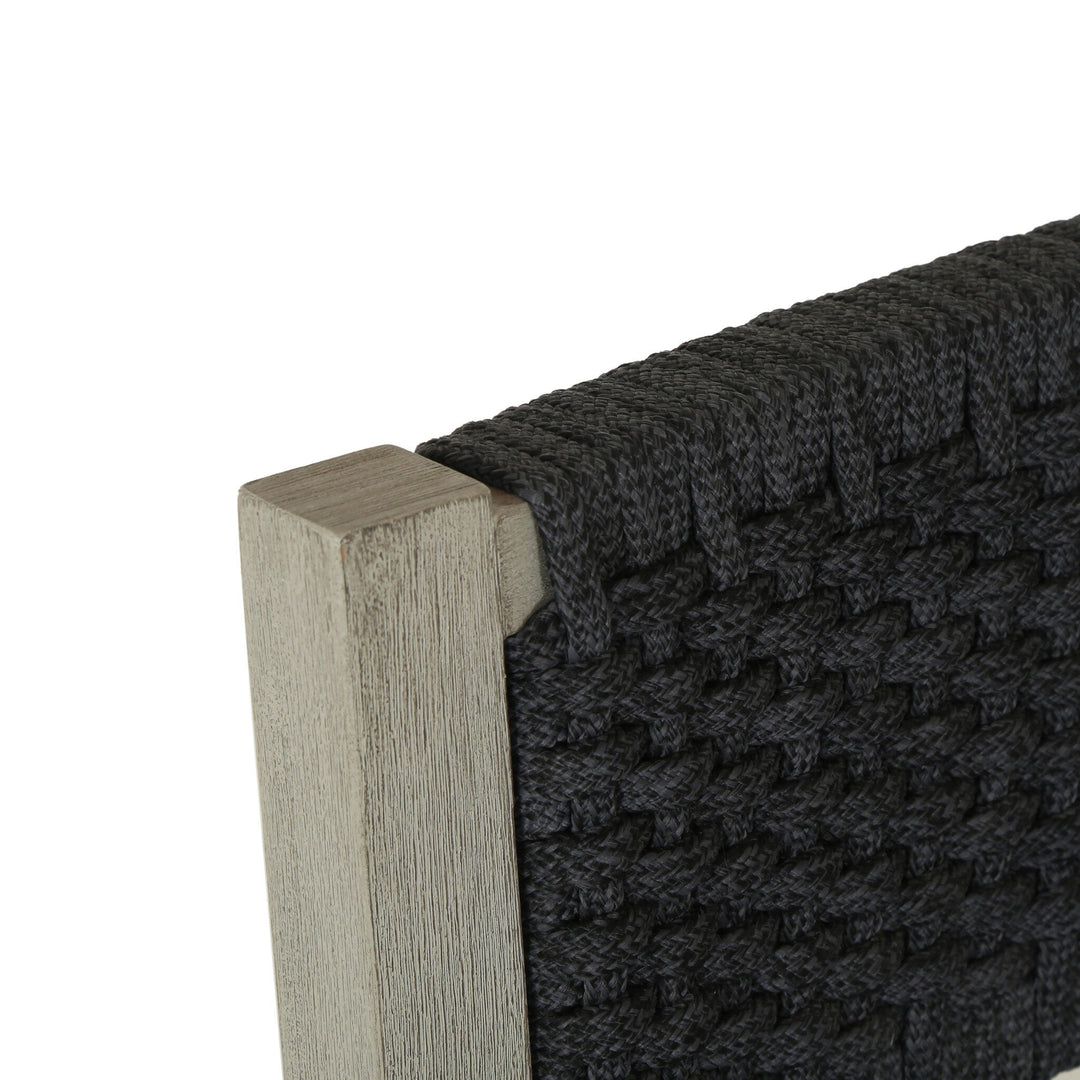 Delano Outdoor Counter Stool - Thick Dark Grey Rope | Weathered Grey