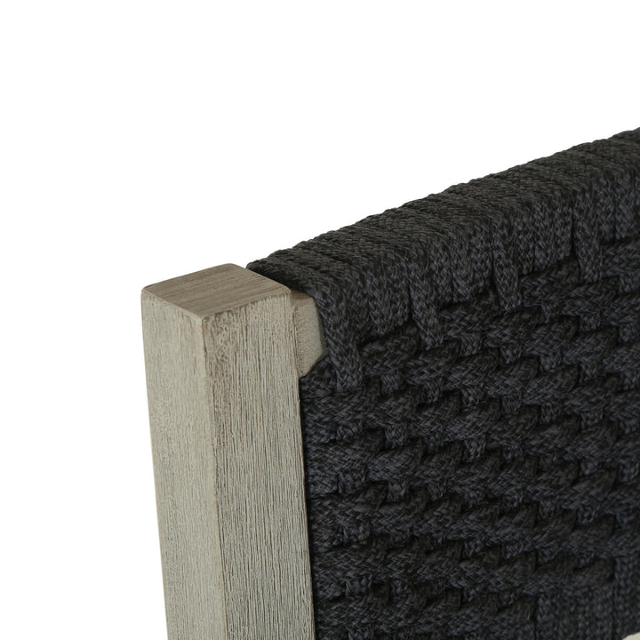Delano Outdoor Counter Stool - Thick Dark Grey Rope | Weathered Grey