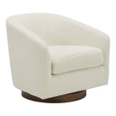 Oscy Swivel Chair Faux Shearling White