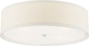 Walker Large Flush Mount | Burnished Silver Leaf | Cream Linen Shade