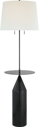 Zephyr Large Floor Light | Aged Iron | Linen Shade