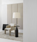 Zephyr Large Floor Light | Aged Iron | Linen Shade