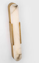 Melange 28" Elongated Sconce | Antique-Burnished Brass | Alabaster