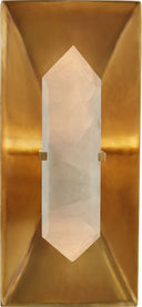 Halcyon Rectangle Sconce | Antique-Burnished Brass and Quartz
